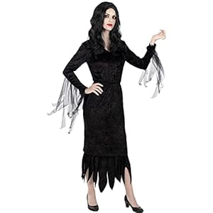 Funidelia | Disfraz de Morticia Addams – La Familia Addams para mujer Disfraz para adultos y divertidos accesorios para Fiestas, Carnaval y Halloween – Talla XXL – Negro