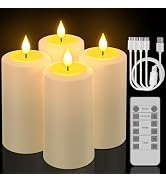 PChero ledキャンドル 充電式キャンドル リモコン付 4個セット 暖色光 自動消灯タイマー ゆらゆら揺れる 安全 省エネ 屋外 庭 IP44防水 お風呂 温泉 玄関間接照明 常夜灯
