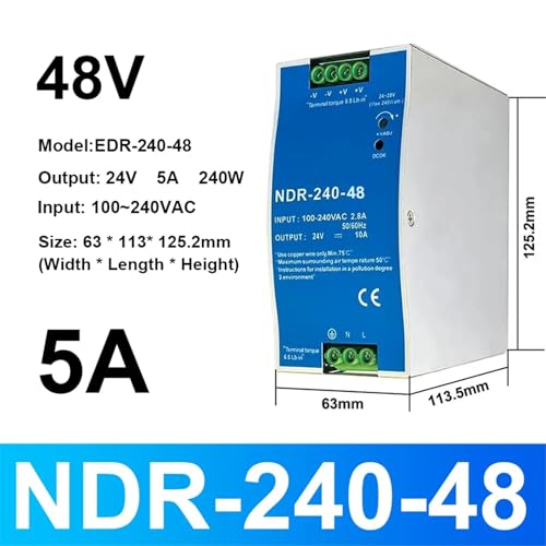 Transformateur de sortie industriel NDR 240 W pour armoire électrique