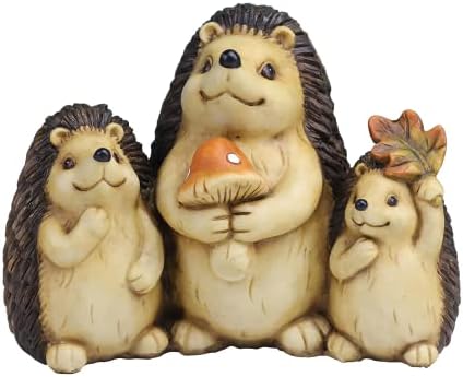 MADECO Garden Hedgehog Statues Outdoor Decor Resin Hedgehog Figurine Parent-Child Gifts Decorations for Patio, Yard, Lawn, Porch Hedgehog Gifts Garden Sculptures & Statues (10.2，7.8，5.7)