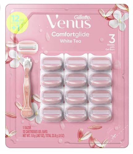 Venus Gillette 3 Razor Blade ComfortGlide White Tea with 12 Gel Cartridges image 3