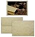 5X7 Cut Size Blank Cards with A-7 Envelopes - Aged Parchment Look - 25 Card and Envelope Sets by ThunderBolt Paper - for Invitations, Greeting, Thank Yous, Weddings - 65# Light Weight Cover Cardstock