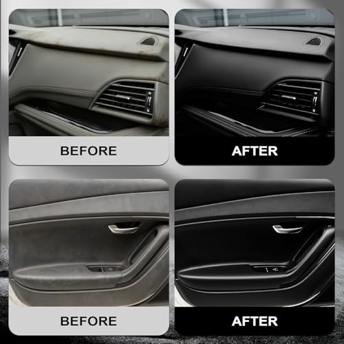 NIUB 120ml Indoor Safe Trim Restorer, Plastic Restorer for Cars, Car Plastic Restorer, Black Plastic Restorer, Fast-Drying, Waterproof, Long-Lasting Shine & Protection,Indoor Plastic Surfaces Use Only — view 4