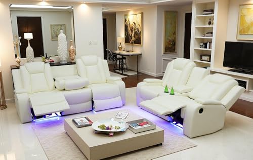 Dekmxas Power Recliner Sectional Sofa Loveseat Set, 2