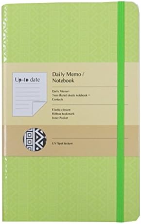 Inspira Up to Date Personal Organiser Notebook - Daily Planner, Notebook, Address Book in One - Green - 192 Pages, Size 210mm x 130mm