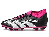 adidas Unisex Predator Accuracy.4 Flexible Ground Soccer Shoe, Black/White/Team Shock Pink (Laceless), 11.5 US Men