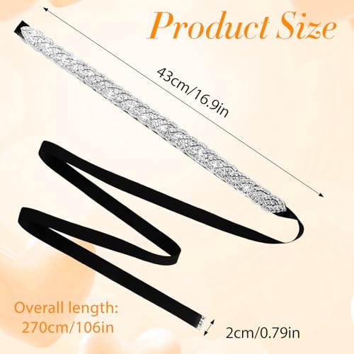 Bridal Wedding Belt, Silver Glitter Formal Belts for Dresses, Gown Bridesmaids Prom Formal Evening Dressing Accessories2