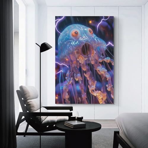 Jellyfish lightning toile pour rafraîchir une décoration de salle de bain