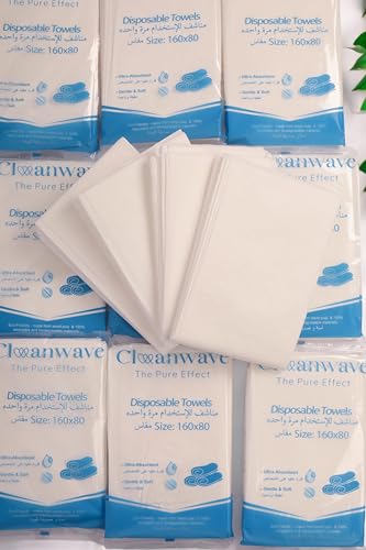 CleanWave Disposable Large Luxury Towels | 25 Packs (25-PCS-80X160cm) for Hotels Spas & Gyms Medical Clinics & Cosmetic Clinics Travel Personal Use Beach Sauna. Softness for Guests