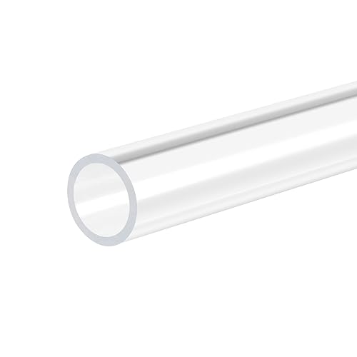 MECCANIXITY Acrylic Pipe Rigid Round Tube Clear 13mm(0.5") ID 15mm(0.6") OD 305mm(12") for Lamps and Lanterns,Water Cooling System 2pcs