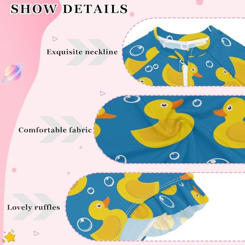 Girls Long Sleeve Ruffle Swimsuit One Piece Zipper Rash Guard Bathing Suit with UPF 50+ Sun Protection Swimwear3