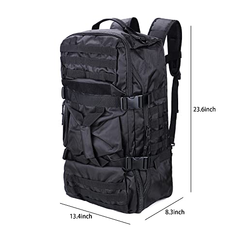 Sarhlio Tactical Duffle Backpack Black Large Waterproof Molle Military Tactical Duffle Bag Sport Outdoor Luggage Travel For Hunting Camping Trekking Hiking (Bpa03L) #TOP2