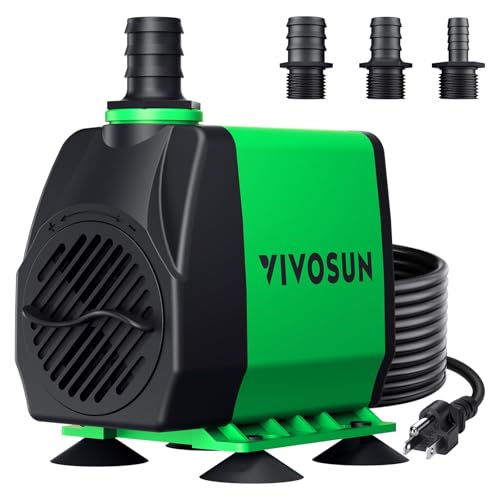Vivosun Submersible Pump, Ultra Quiet Fountain Pump