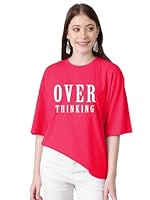 KOTTY Women’s Print Oversized T-Shirt | Cotton Blend | Casual Loose Fit | S-XL | Trendy Graphic Tee