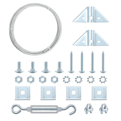 HOME MASTER HARDWARE Anti Sag Gate Kit for Wooden Fence Repair, Zinc Plated Steel, Anti-sag Gate Hardware Kit - Turnbuckle, Hooks, Heavy Cable, Screws -1 Pack