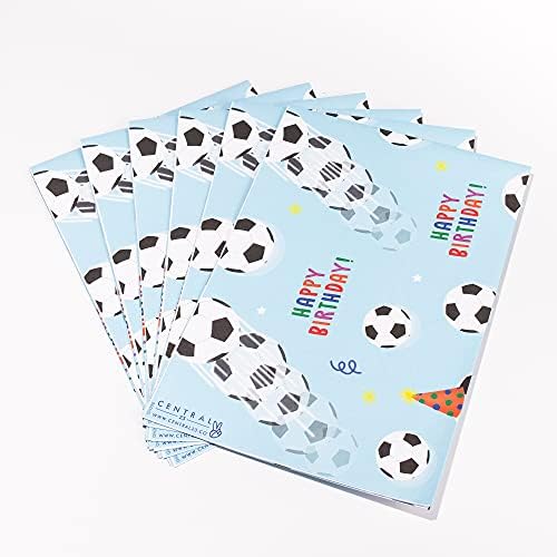 Central 23 - Fun Wrapping Paper for Boys - 6 Sheets of Gift Wrap - Football - Party Hats - Birthday Wrapping Paper - For Men Women - Recyclable