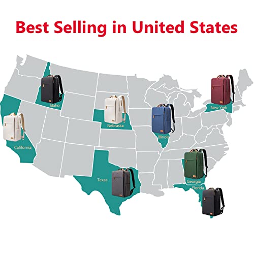 Hp Hope Smart Backpack For Women Travel, Durable Carry On Backpack With Usb Charging Port & Wet Pocket Fits 15.6 Inch Laptop, Beige #TOP5