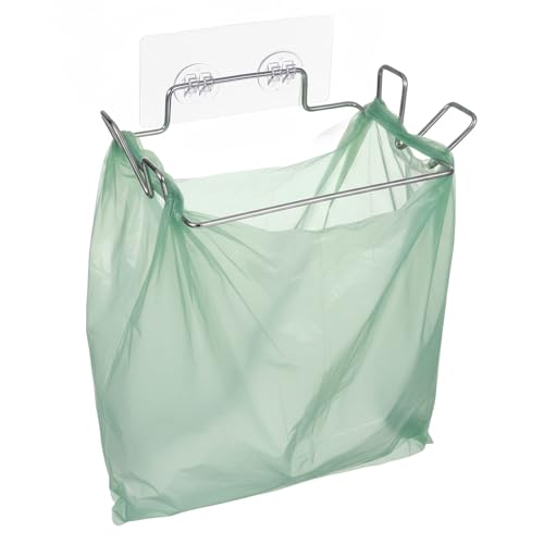 Over-Cabinet Hanging Trash Bag Holder - Stainless Steel with Adhesive Base