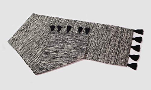Hand-Made Table Runner - Vintage Mats For Parties, Dining Table, Coasters - Decorative Placemats - Blended Cotton - Eco-Friendly Accessory - 13 X 72 Inches - Black – The Home Talk Store #TOP2