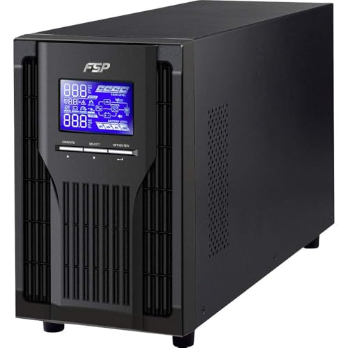 FSP Fortron Champ Tower 1K Online UPS, véritable double convertisseur Onduleur en ligne 1000 VA / 900 W 200 à 300 VAC avec USB, RS-232 et logement...