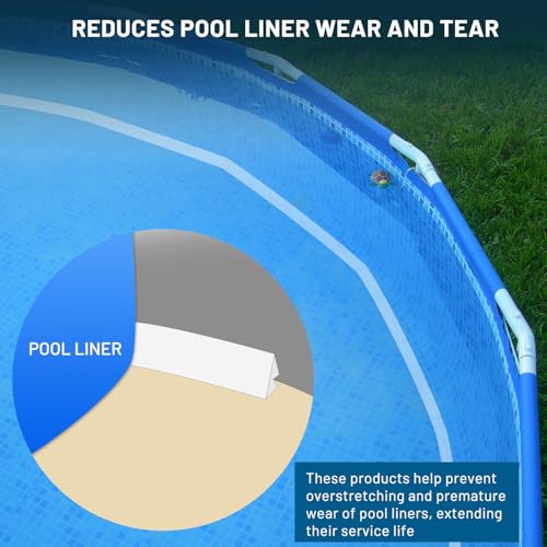 Image of 48-Inch Peel and Stick Pool Cove Foam for Above Ground Pools, 19-Pack High-Density Waterproof Foam Cove Strips, Pool Liner Guard Base Support System, Covers 76 ft, White
