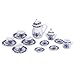 Produktbild Romote 15 Stück Miniatur Tee Set Spielzeug Puppenhaus Tee Set Teekanne Tassen Teller blau und weiß Porzellan Puppenhaus Zubehör
