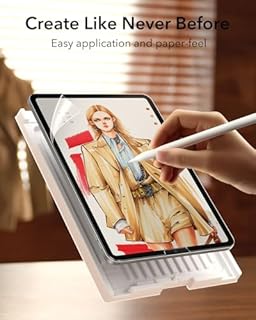ESR Paper-Feel Screen Protector for iPad Air 5/iPad Air 4 (2022/2020, 10.9 inch), and iPad Pro 11 (2021/2020/2018), Write and Draw Like on Paper, Face ID and Pencil Compatible, Matte Polymer, 2 Pack