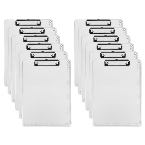 PATIKIL A4 Metal Clipboard, 12Pcs Heavy Duty Aluminum Clipboard Letter Size with Low Profile Clip for Classroom Home Office Outdoor, Size 12.5 x 9 Inch