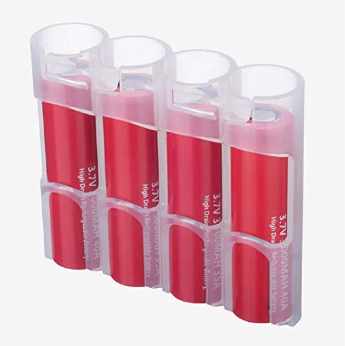 Storacell SL18650CC by Powerpax SlimLine 18650 Battery Caddy, Clear, Holds 4 Batteries (Not Included)