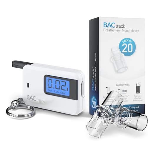 BACtrack Go Keychain Breathalyzer (White) and 20 Breathalyzer Mouthpieces Bundle