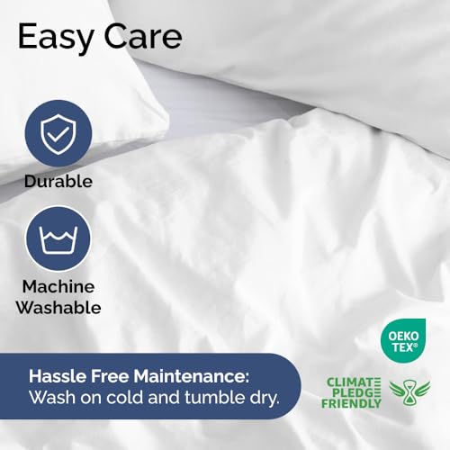 Image of Duvet Cover Super Queen Size Set - Extra Soft Super Queen Duvet Cover 98 inch x 90 inch with 2 Pillow Shams for Women, Men, Kids & Teens - Hotel Luxury w / Zipper Closures & Ties - Comfy & Breathable (White)