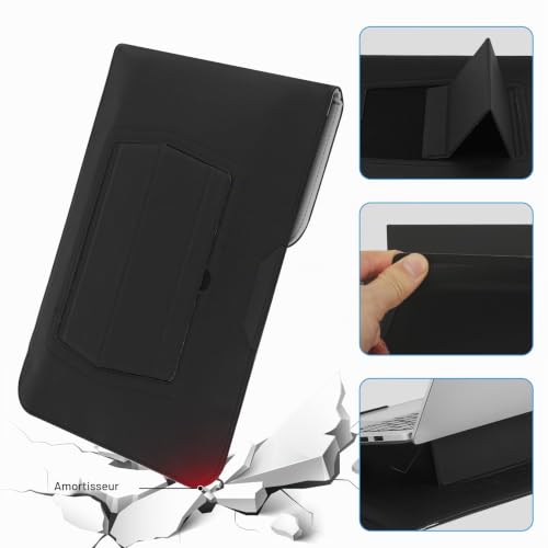 HoYiXi Housse pour Ordinateur Portable 17,3'' Support Réglable à Fermeture Magnétique Compatible HP Essential 17/HP Pavilion Envy 17/for 17''-17,3'' LG Gram/ASUS/ROG Strix/Acer Laptop Sleeve,Noir – vue 7