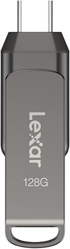 Lexar Unidad flash JumpDrive D400 USB 3.2 tipo C y tipo A de 128 GB JumpDrive para expansión de almacenamiento, respaldo de fotos para iPhone 15,