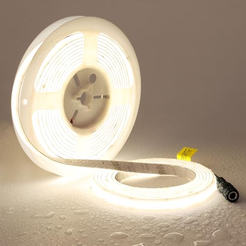 TOPAI Ruban LED 5M Blanc Naturel Étanche, Bande LED 24V 4000K Haute Luminosité 20W/M, Bandeau LED Autocollant, Ruban LED Neon Exterieur, Uniforme sans Point, pour Maison,Éclairage commercial