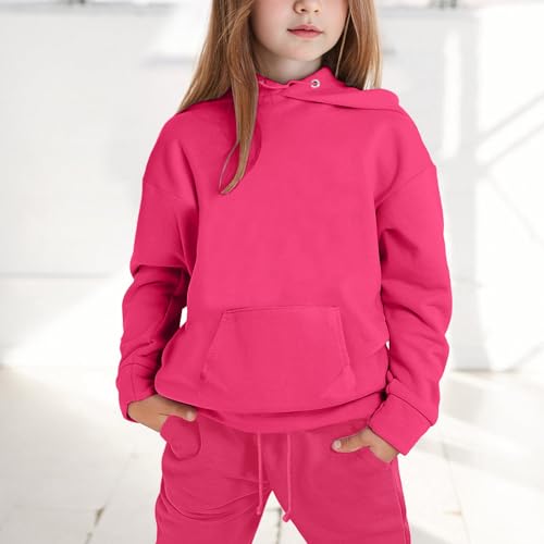 Girl's Boy's Hooded Tracksuit Pullover Sweatshirt Jogging Pants Set 2 Pieces Sweatsuit for Kids 2-13 Years2