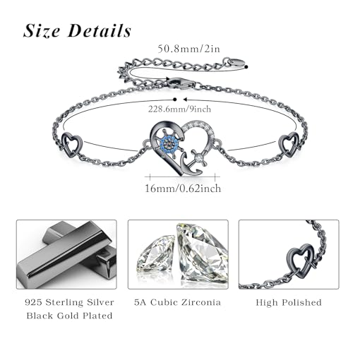 Image of MEDWISE Multicolor Anchor Ankle Bracelets 925 Sterling Silver Anchor Jewelry Adjustable Anklet Summer Beach Jewelry for Daughter Women Wife Mom Christmas Gifts 2025