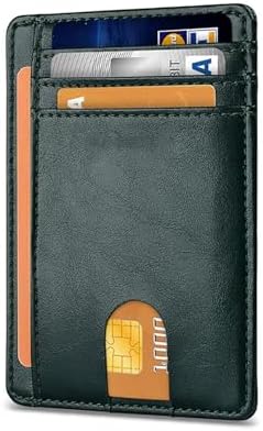 RFID Blocking Slim Leather Wallet - Front Pocket Minimalist Desig...