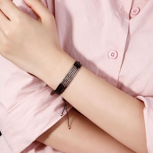 Image of KELITCH Layered Miyuki Beads Bracelets Adjustable Strand Bracelets Bangles Bohemian Style Summer