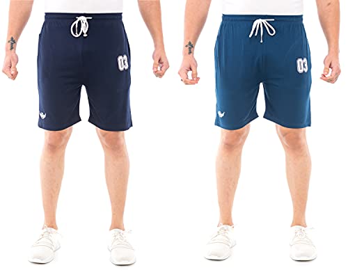 Image of Epoxy Men's Combo Shorts Pack - Sports, Gym, and Bermuda Shorts for Men - Pack of 2 - Cotton Fabric, Zipper Pocket, and Stylish Design - Summer Wear and Fitness Essentials