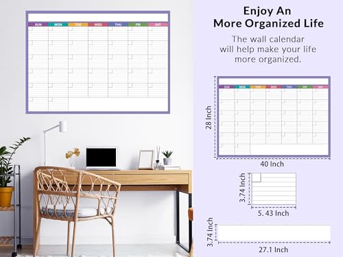 Large Dry Erase Calendar for Wall - 39.9