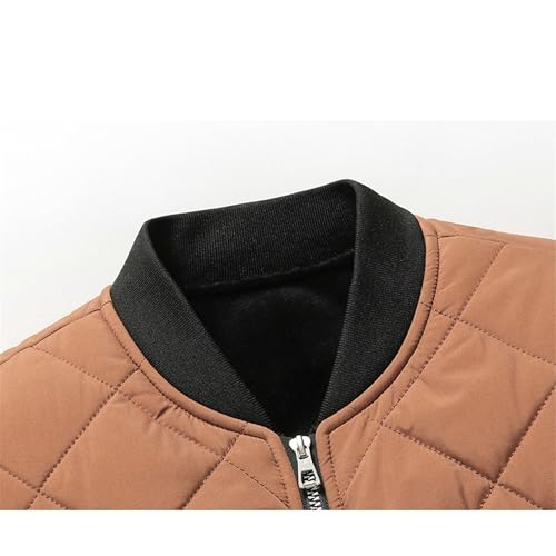 Maiyifu-GJ Men's Casual Sherpa Lined Flight Bomber Jacket Diamond Quilted Zip Up Coat Windbreaker2
