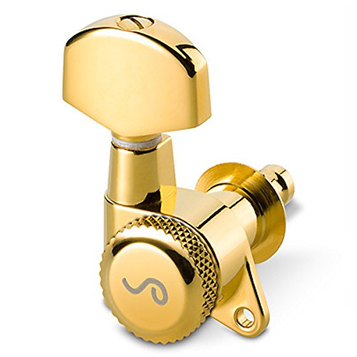 Schaller »M6 135 LOCKING MACHINE HEADS – GOLD – 3L/3R – LARGE METAL – 19.5mm LOCKING POST« Mécaniques pour Guitare – Set… - Les Beatles, Paul McCartney, John Lennon, RIngo Starr, George Harrison Schaller »M6 135 LOCKING MACHINE HEADS - GOLD - 3L/3R - LARGE METAL - 19.5mm LOCKING POST« Mécaniques pour Guitare - Set…