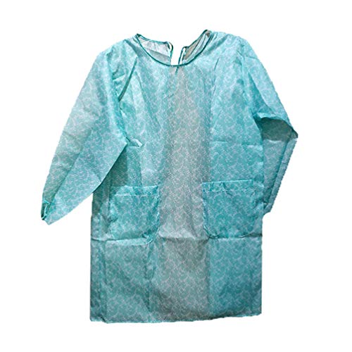 Healifty Long Sleeves Aprons Chef Cooking Aprons Waterproof Polyester Apron for Adult Restaurant Home Cooking Housework (Blue)