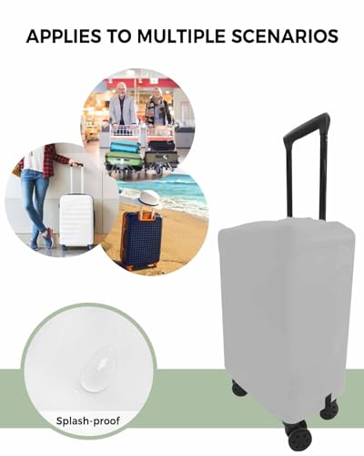 Minimalist Gray Solid Travel Luggage Cover, Modern Art Anti-scratch Travel Suitcase Protector Covers, Washable Elastic Baggage Covers Fit 29-32 Inch Carry on Luggage4