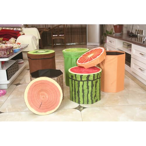 Tabouret pliant robuste a haute capacite de charge avec coffre orange - 5