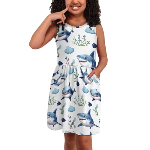 Flowy Loose Sundress for Girls Relaxed Soft Fit and Flare A Line Floral Dress with Pockets3