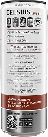 Celsius RTD Sparkling Cola, 12 Ounce