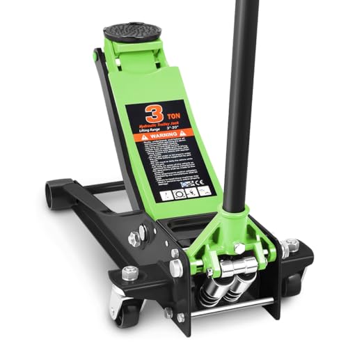 Image of PM PERFORMOTOR Low Profile Hydraulic Trolley Service /Floor Jack, 3 Ton (6000 lbs) Capacity, Lifting Range 3 inch-20 inch,Green,PM-TOL-FJ30-GR