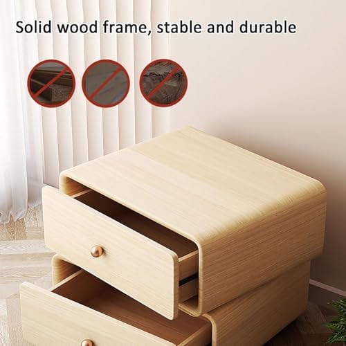 Modern Solid Wood Nightstand with Large Capacity, Stylish Storage Organizer for Bedroom, Living Room, and Corridor - Durable & Functional Design