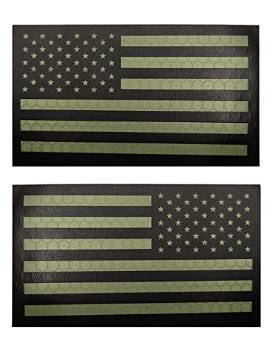 AliPlus 2PCS America Flag Patches Reflective Morale Patch Hook and Loop